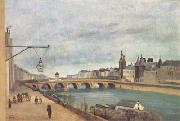 Jean Baptiste Camille  Corot Le Pont-au-Change et le Palais de Justice (mk11) oil painting